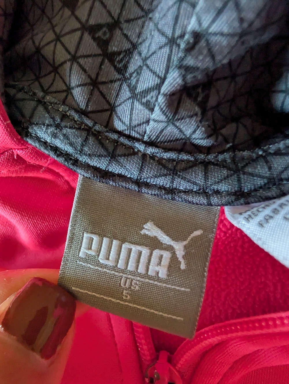 Puma Neon Pink Grey Athletic Hoodie Sweatshirt Legging Set Sz 5 Geometric Print image 6